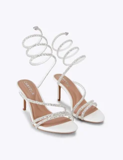Embellished Spiral Strap Stiletto Heels