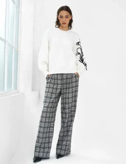 Embroidered Crew Neck Jumper