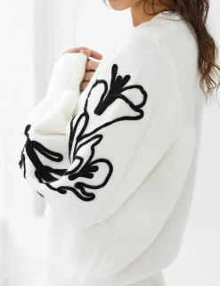 Embroidered Crew Neck Jumper