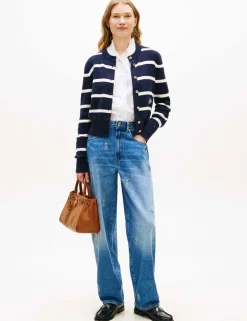 Embroidered High Waisted Barrel Jeans