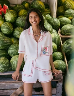 Embroidered High Waisted Shorts
