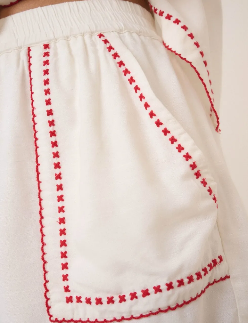 Embroidered High Waisted Shorts