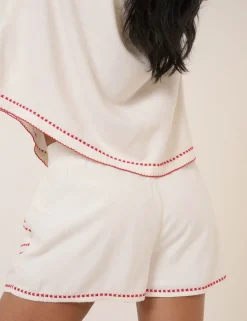 Embroidered High Waisted Shorts