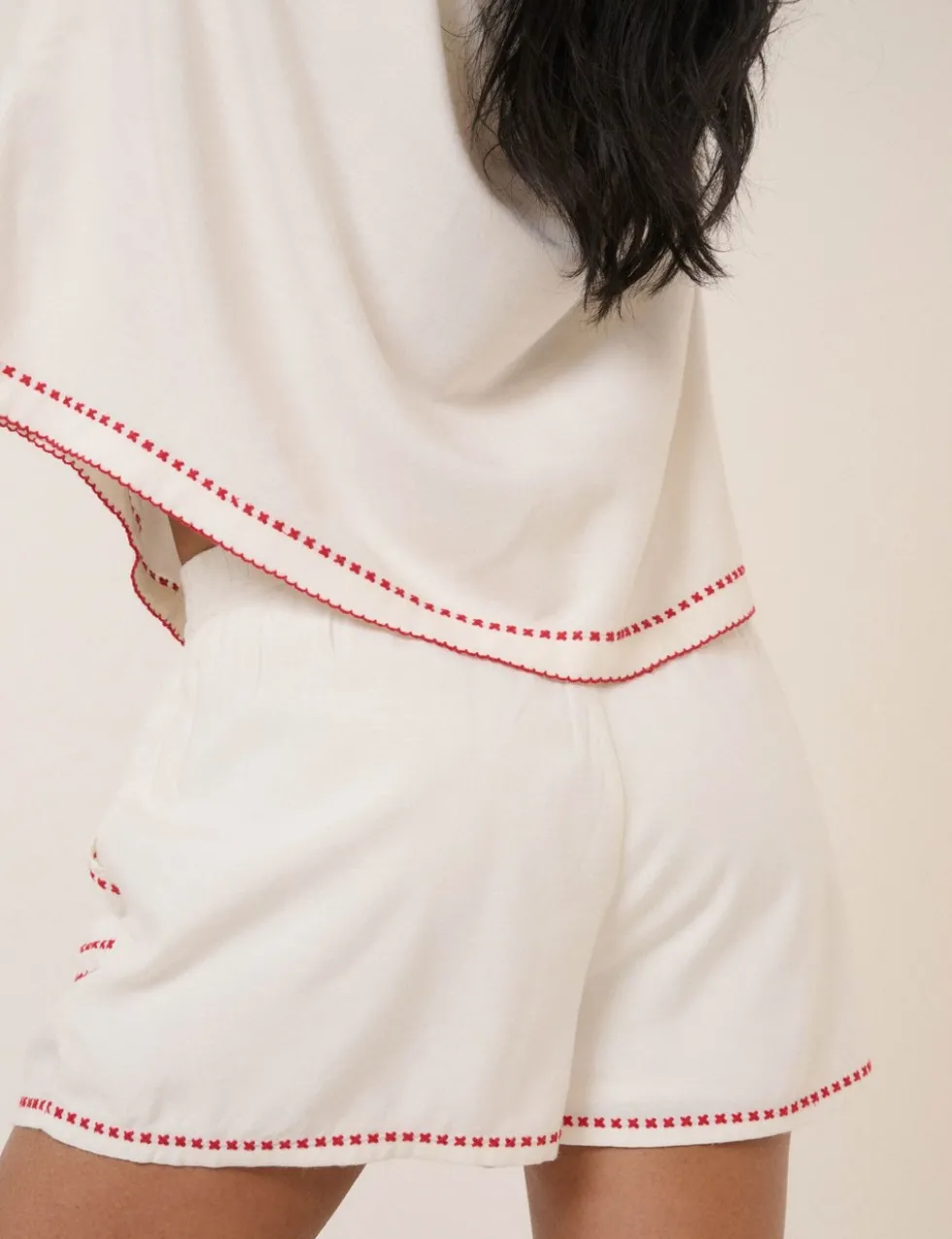 Embroidered High Waisted Shorts