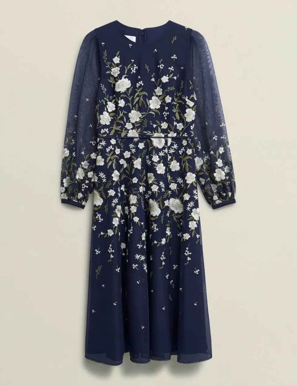 Embroidered Midi Skater Dress