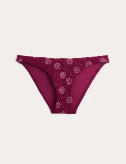 Embroidered Strappy High Leg Bikini Bottoms