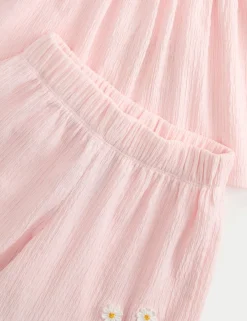 Embroidered Textured Jersey Outfit (2-8 Yrs)