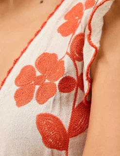 Embroidered V-Neck Blouse