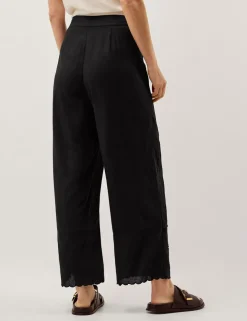 Embroidered Wide Leg Trousers
