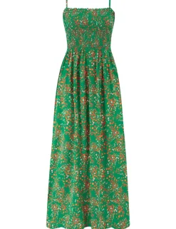 Emma Strapless Shirred Bodice Woven Maxi Beach Dress