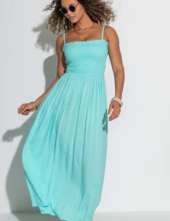 Emma Strapless Shirred Maxi Beach Dress