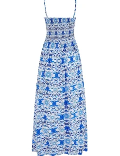 Emma Strapless Shirred Maxi Beach Dress