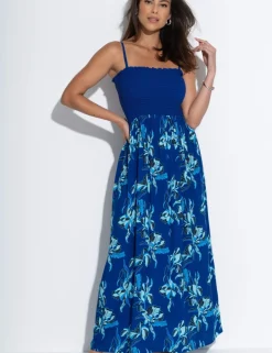 Emma Strapless Shirred Maxi Beach Dress