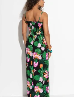 Emma Strapless Shirred Maxi Beach Dress