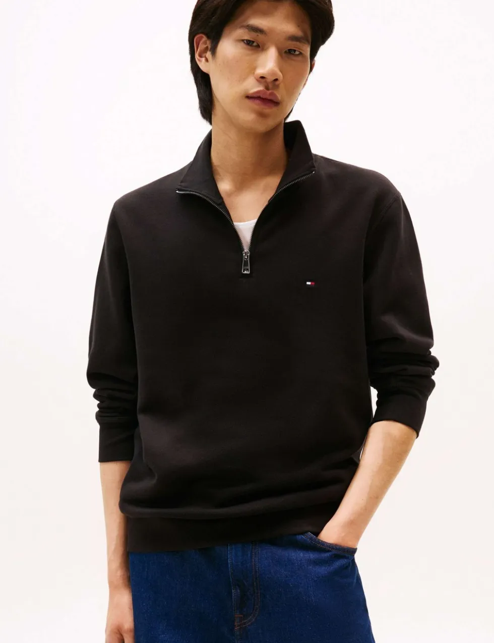 Essential Cotton Rich Half Zip Fleece Jumper