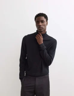 Extra Fine Merino Roll Neck Jumper with Silk