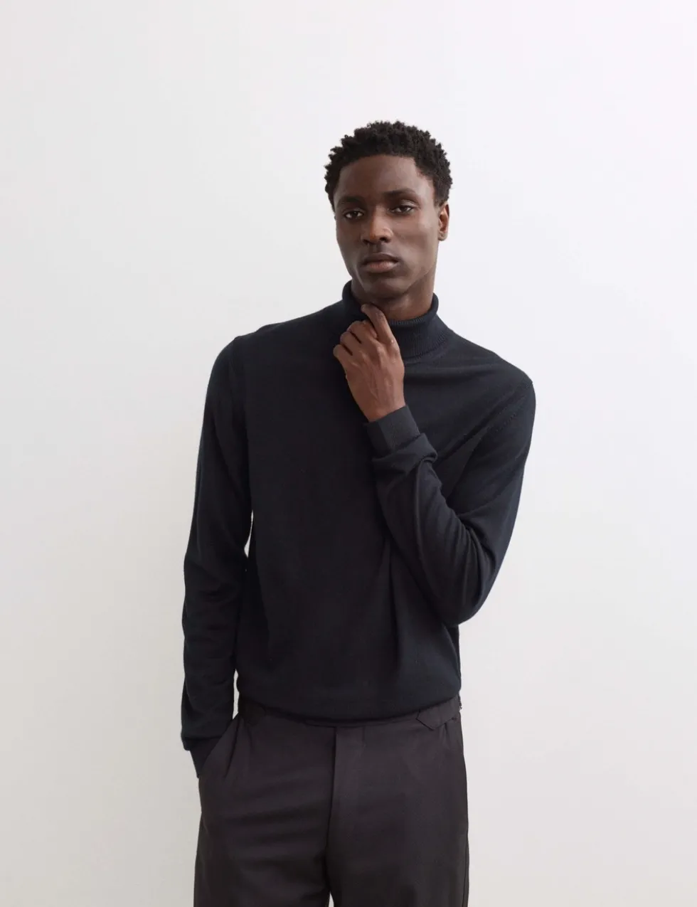 Extra Fine Merino Roll Neck Jumper with Silk