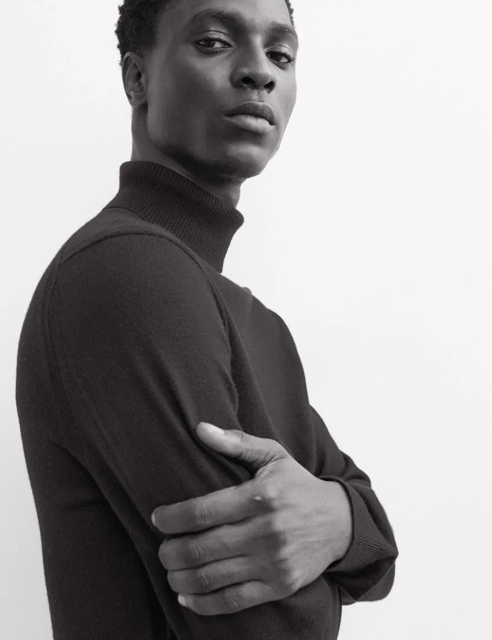 Extra Fine Merino Roll Neck Jumper with Silk