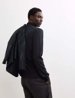Extra Fine Merino Roll Neck Jumper with Silk