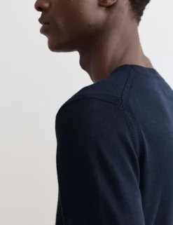 Extra Fine Merino Wool Crew Neck Jumper with Silk