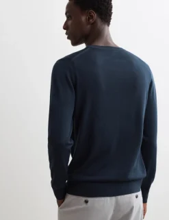 Extra Fine Merino Wool Crew Neck Jumper with Silk