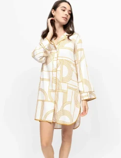 Fable and Eve Cotton Modal Geometric Longline Nightshirt