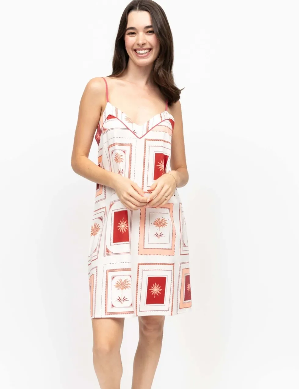 Fable And Eve Cotton Modal Postcard Print Nightdress