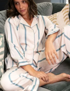 Fable And Eve Cotton Modal Striped Pyjama Set