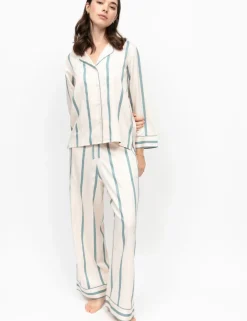 Fable And Eve Cotton Modal Striped Pyjama Set