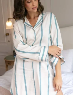 Fable And Eve Cotton Modal Striped Nightshirt