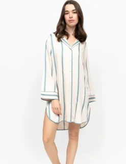 Fable And Eve Cotton Modal Striped Nightshirt