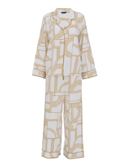 Fable and Eve Cotton Modal Geometric Wide Leg Pyjama Set