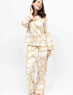 Fable and Eve Cotton Modal Geometric Wide Leg Pyjama Set