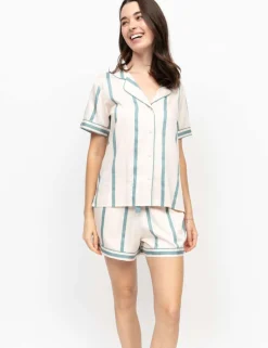 Fable And Eve Cotton Modal Striped Shortie Set