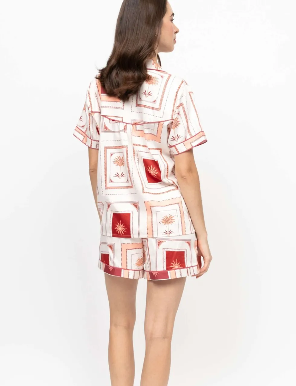 Fable And Eve Cotton Modal Postcard Print Shortie Set