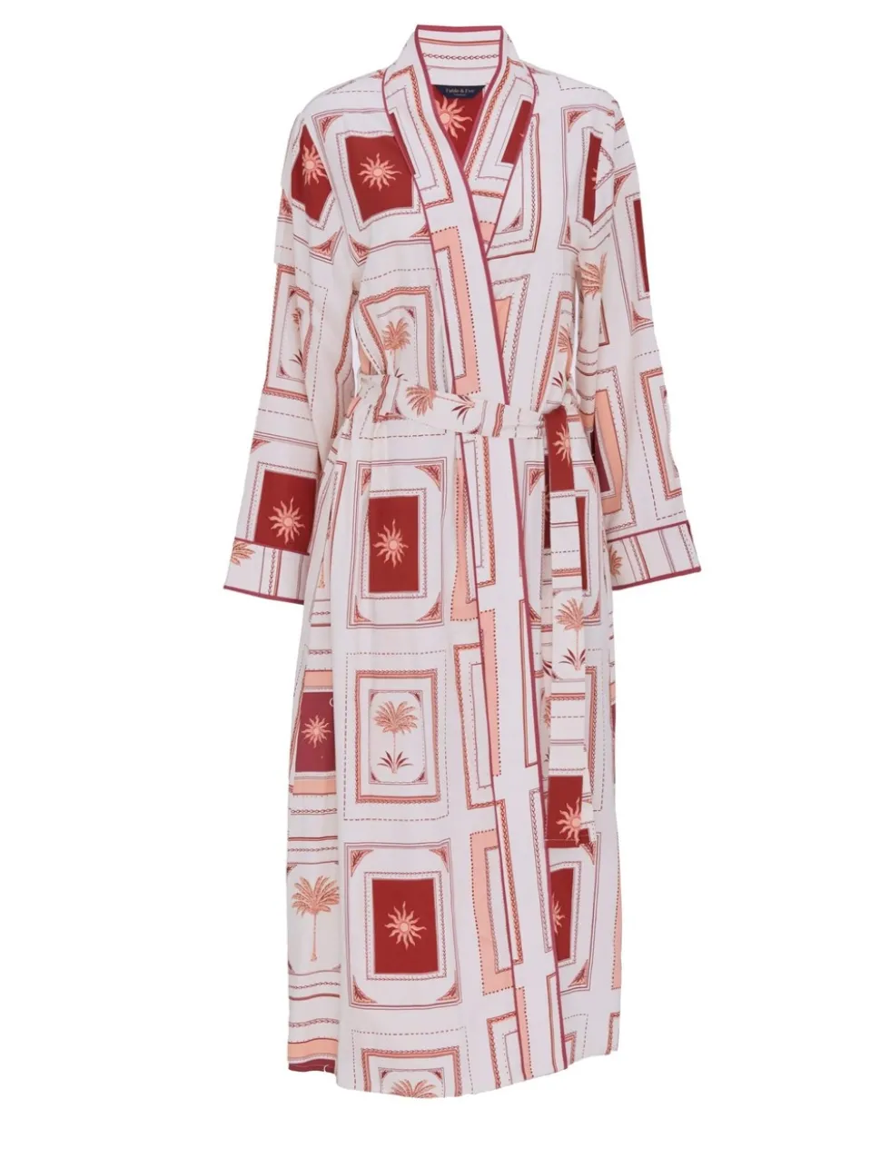 Fable And Eve Cotton Modal Postcard Print Dressing Gown