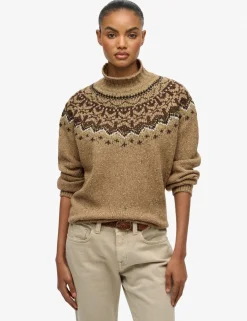 Fair Isle Yoke High Neck Oversized Jumper