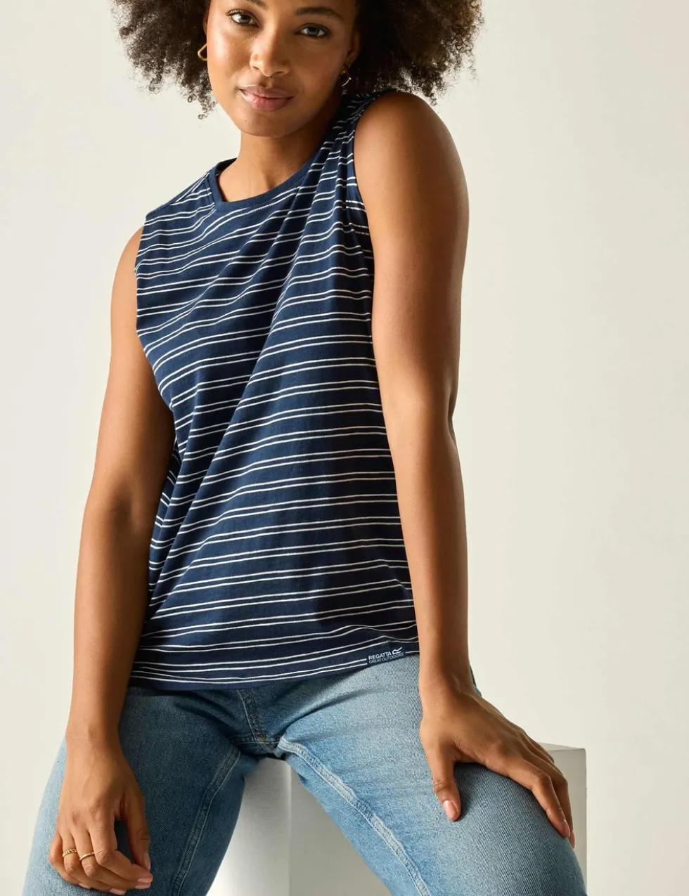 Fariene Pure Cotton Striped Vest Top