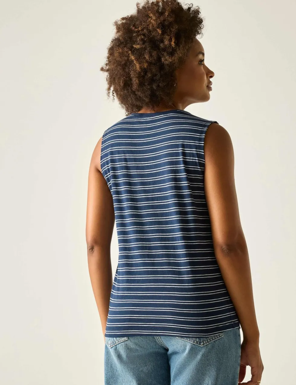 Fariene Pure Cotton Striped Vest Top