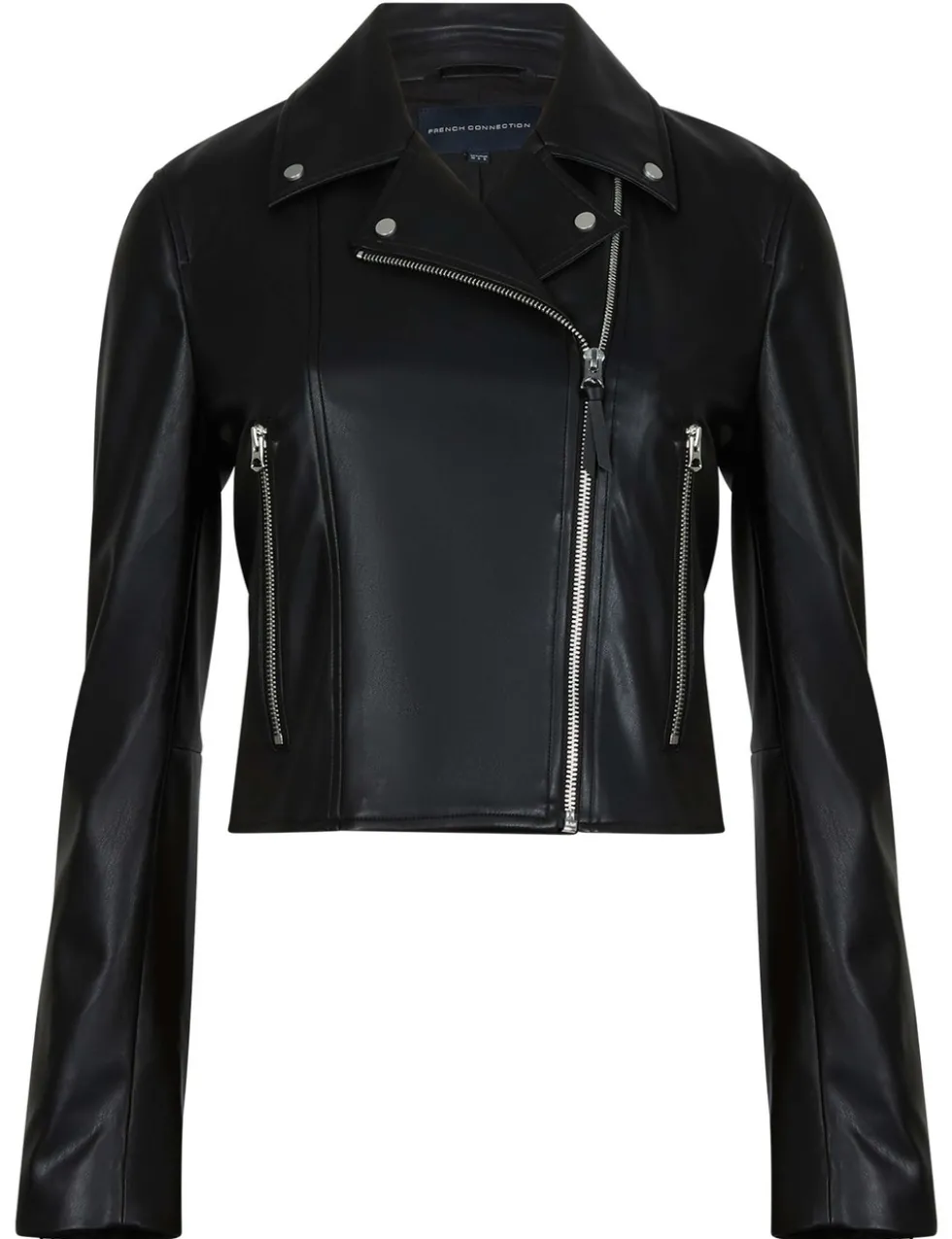 Faux Leather Cropped Biker Jacket