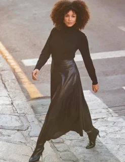 Faux Leather Midaxi Skirt