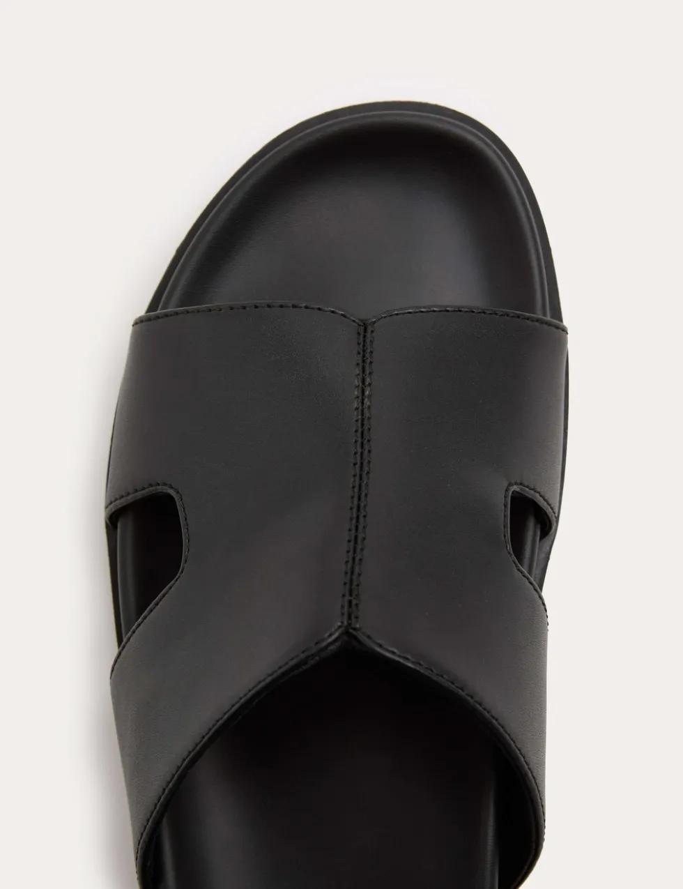 Faux Leather Slip On Sandals