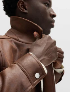 Faux Leather Trucker Jacket
