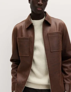 Faux Leather Trucker Jacket