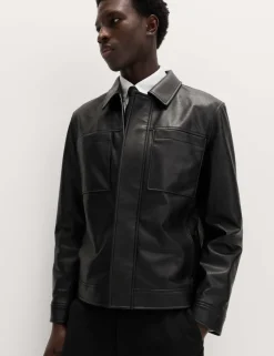 Faux Leather Trucker Jacket