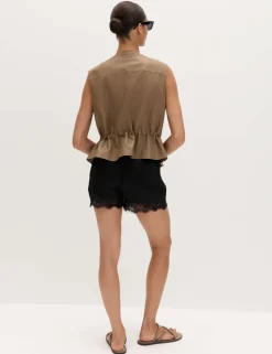 Faux Leather Utility Gilet
