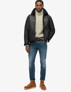 Faux Shearling Aviator Jacket