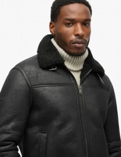 Faux Shearling Aviator Jacket