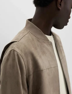 Faux Suede Bomber