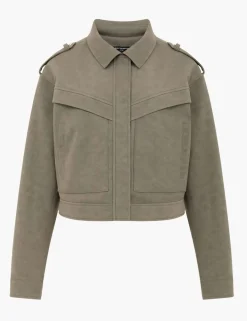 Faux Suede Bomber Jacket